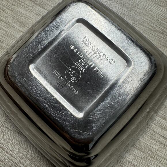 Vollrath 18-8 47637 Double Wall Stainless Steel Beehive Bowl Square Dish 5" - Picture 4 of 7